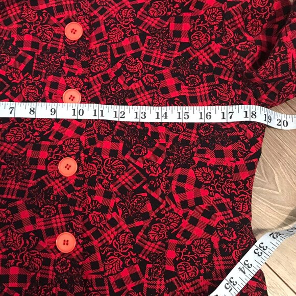 JONES NEW YORK Women's Blazer Jacket Long Red and Black US Size 8 - Picture 4 of 8